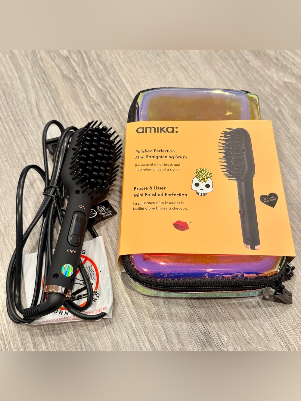 amika Polished Perfection Mini Straightening Brush Limited Edition
